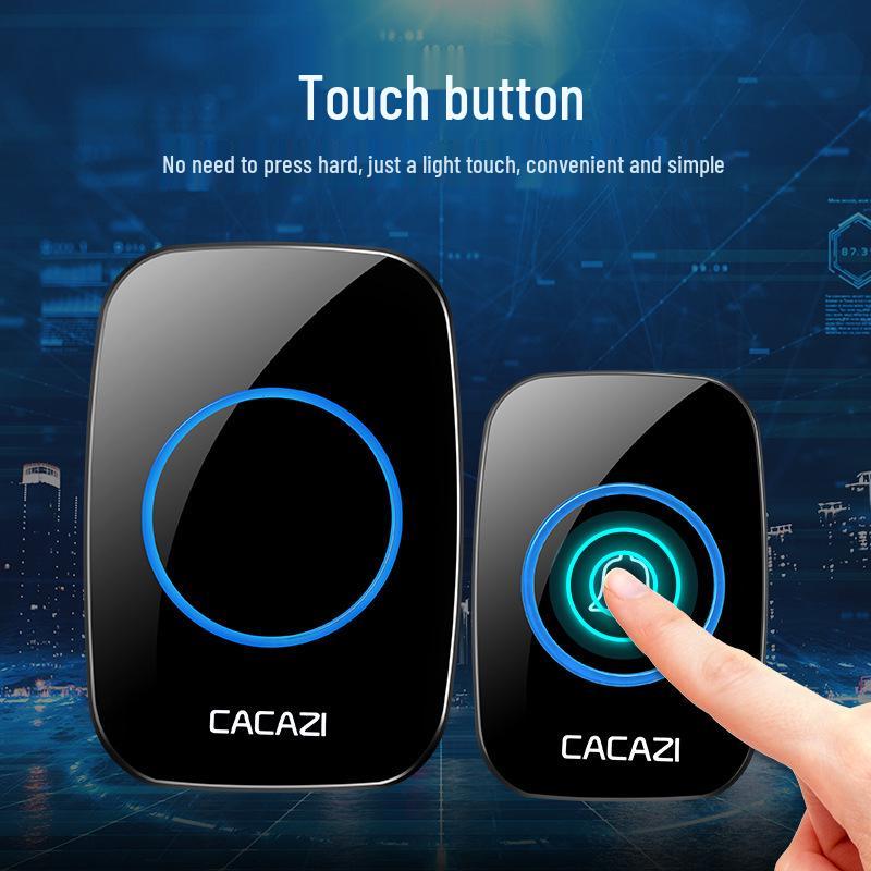 Wireless Doorbell with Long-Range Remote Control and Emergency Call Button, Ideal for Home and Elderly Use.
