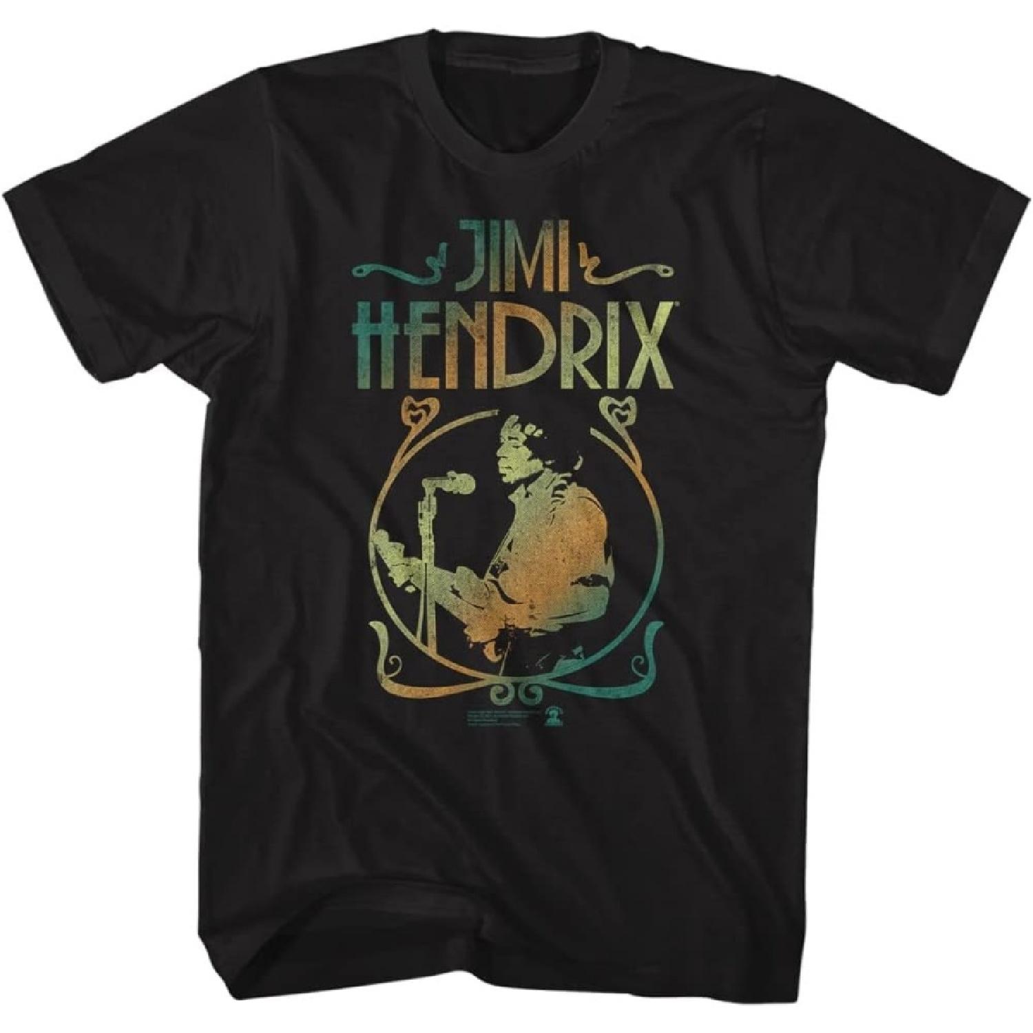 Jimi Hendrix Musician Jimi Hendrix Playing Guitar Concert Image Adult Graphic T-Shirts Vintage Style Graphic Tees S
