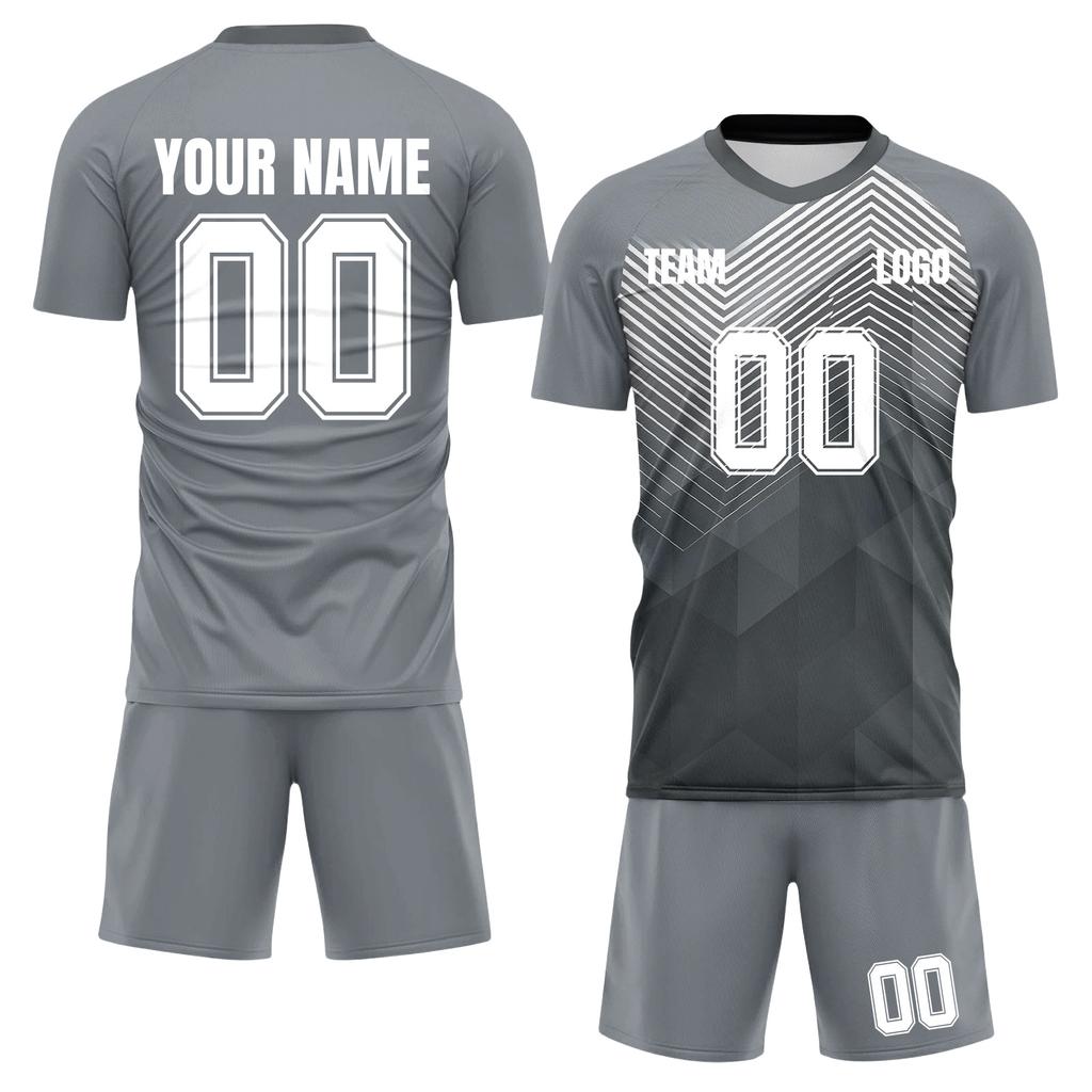 Men’s Short Sleeve Sports Jersey and Shorts Set Breathable -Wicking Quick Dry Athletic Uniform for Team Training DIY Custom Design