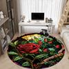 1pc Stained Glass Rose Chair Carpet for Office Non-Slip, Machine Washable Rug for Office - Holiday DecorMachine Made yy251029113