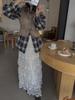 2026 Early Spring Sweet Lace Mesh Layered High Waist Skirt for Women