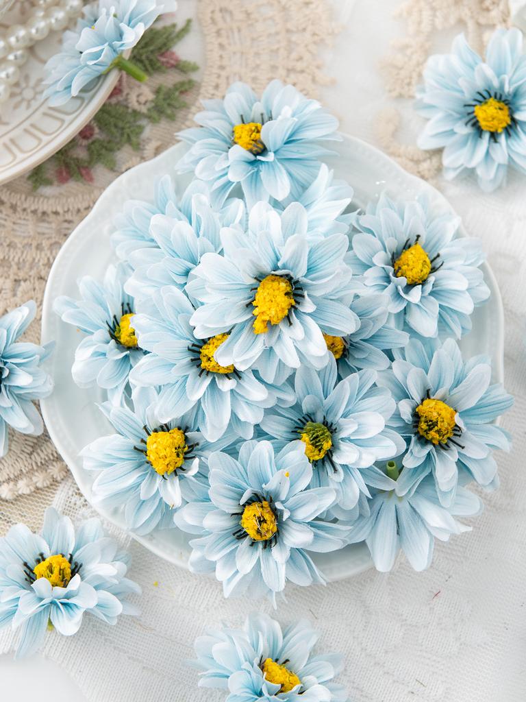 10/20PCS Small Daisy Artificial Flowers Home Room Table Decor Wreaths Wedding Bridal Accessories Clearance Headwear Brooch Gifts
