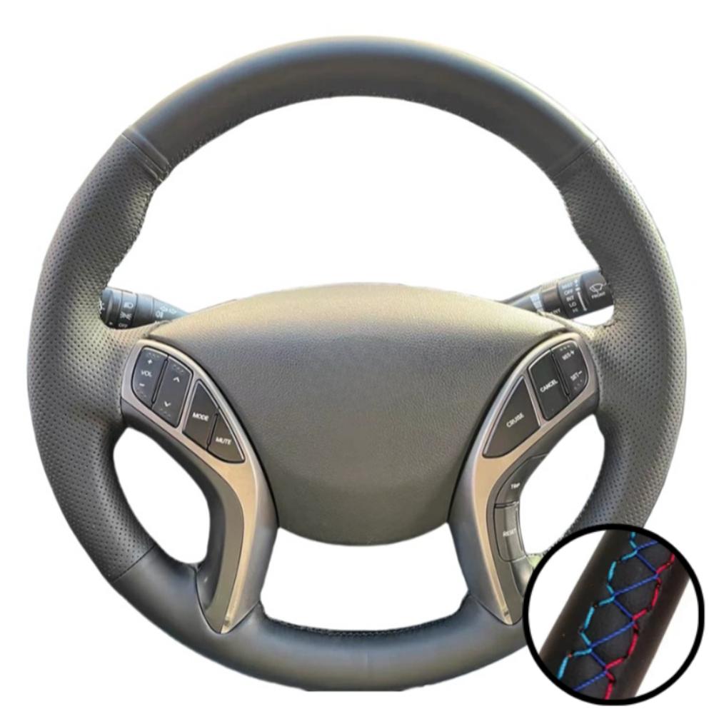 Hand-stitched Black Artificial Leather 2011-2016 Avante i30 2012-2016 Steering Wheel Cover For Hyundai Elantra Car Accessories