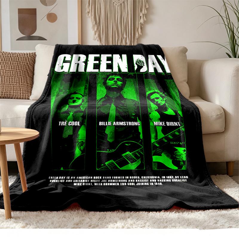 Green Day Weiches und bequemes Flanell Geeignet für Sofas Wohnzimmer Outdoor-Camping Reisen und auch ein tolles Jubiläumsgeschenk