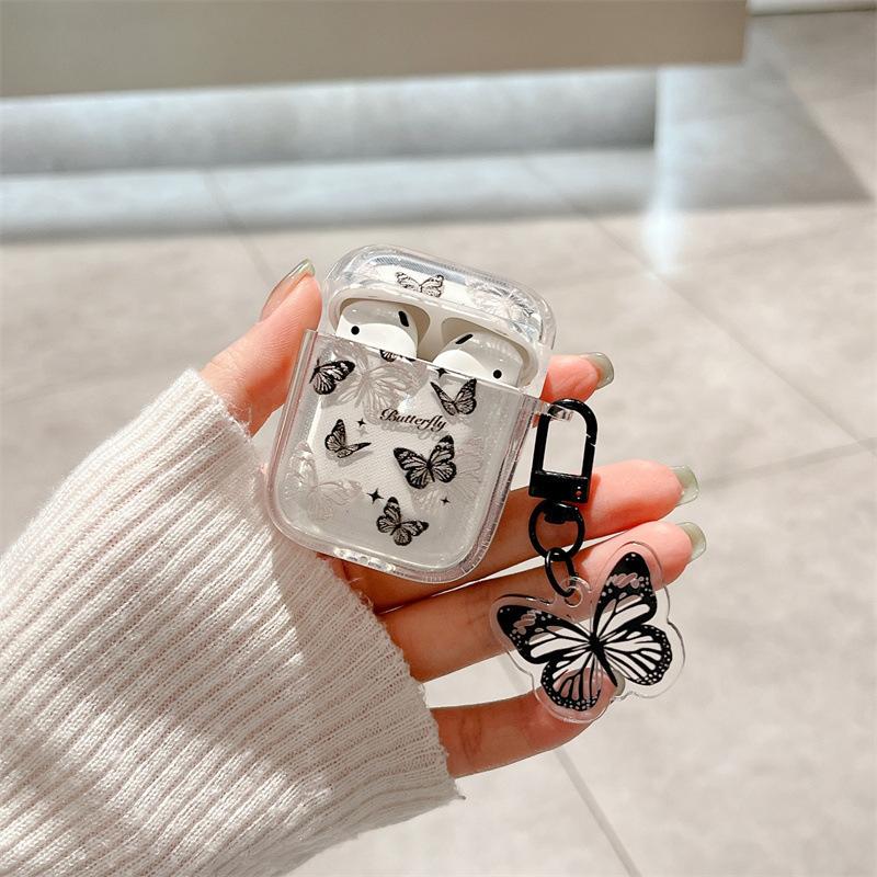 Applicable to Apple wireless bluetooth AirPods 1 /1/1 generation pro1 earphone case niche black butterfly
