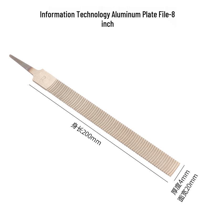 Aluminum and High-Carbon Steel Flat File Tool for Material Shaping and Grinding
