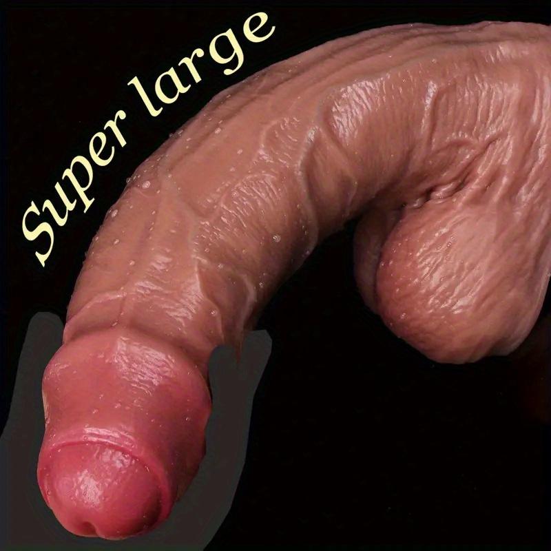 Realistic Curved Thick Silicone Dildo, Veined Penis Toy with Strong Suction Cup, Hands-Free G-Spot & Prostate Stimulator for Couples