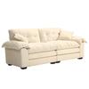 213 cm Chenille Deep Sofa with Double-Layer Cushions (Memory Foam + Pocket Springs) - Two-Seater Sofa for Small Living Rooms, Apartments and Offices
