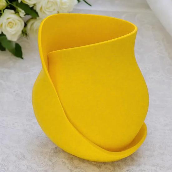 Twisted Ribbon Sculpture Flower Vase 3D Printed Floral Plants Holder Container Home Office Table Centerpiece Decorative