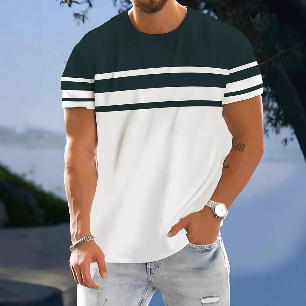 

Мужская футболка с 3D-принтом в виде решетчатых полос, с узором color block, с короткими рукавами, топы в стиле уличной одежды Харадзюку, футболка с круглым вырезом 5XL