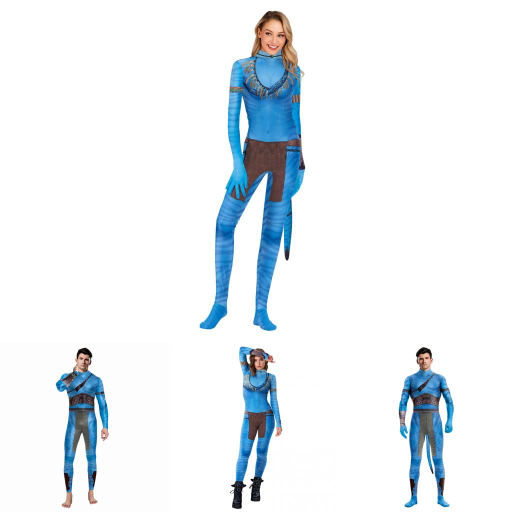 Avatar Inspired Halloween Costume Milk Silk Bodysuit For Fantasy Role Play
