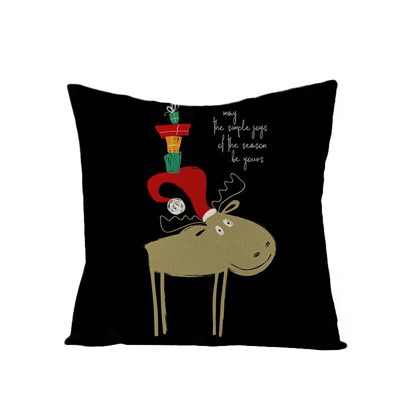 Christmas Polyester Pillow Cover Cartoon Digital Print Cushion Cover New Home Decoration Cushion Cover
