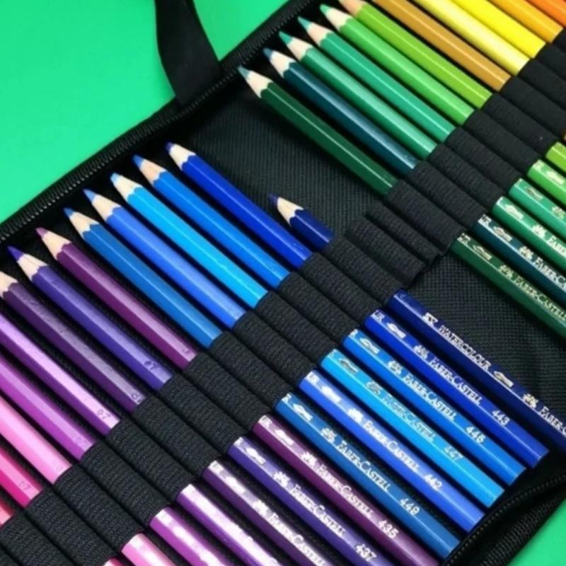 

168 Suit Hole Pen Curtain Black Folding Pencil Case Color Pencil Pen Insert Professional Painting Pencil Bag Student Station