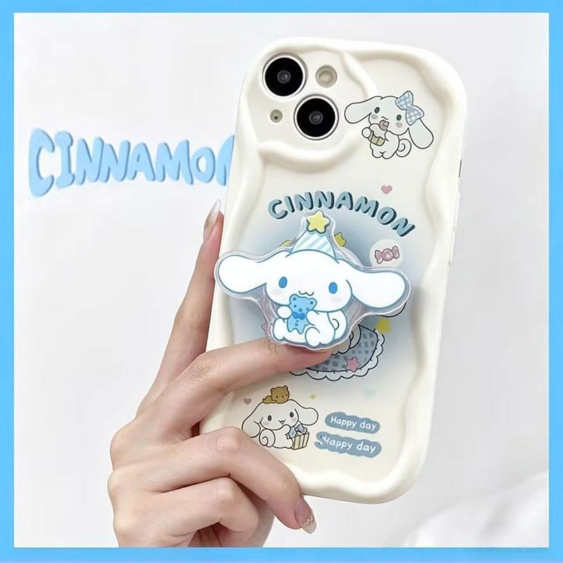 Cartoon Kuromi Cinnamoroll Bracket Case For Xiaomi Redmi Note 15 Pro 5G 15C 15 14C Note 14 13 12 Pro Plus A7 Pro 5G Phone Casing