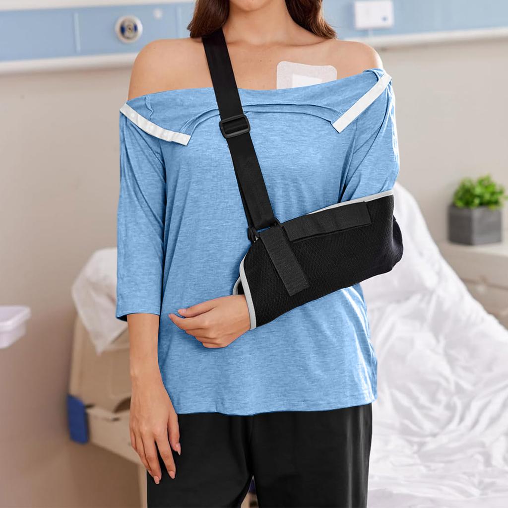 Women’s Adaptive Three Quarter Sleeve Shirt with Away Design for Shoulder or Mobility Assistance Top
