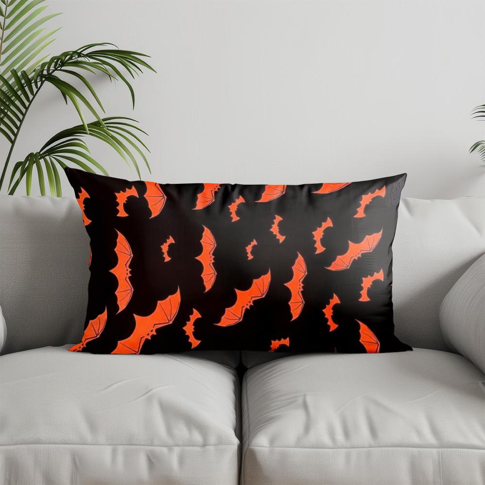 Home Decor Cute Ghost Halloween Pillowcase Suitable For Sofa Bedroom Car Pillow Cover Cushion Rectangular Back Cushion