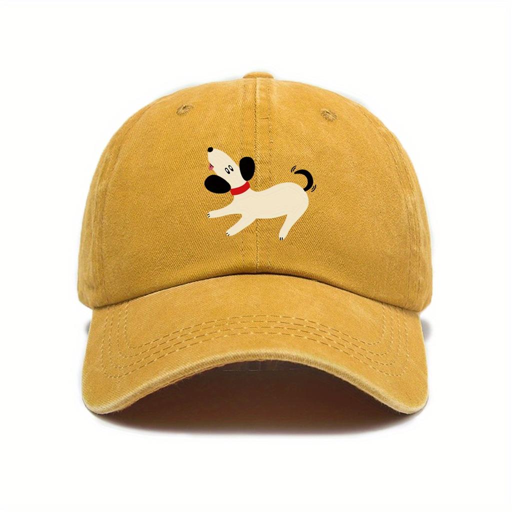Festive Vintage Baseball Cap with Adorable Puppy Design Perfect for Outdoor Fun and
