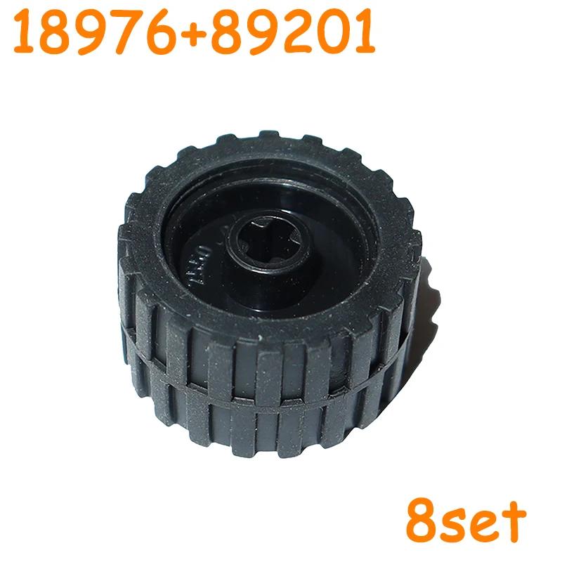 Tire Wheels Car Truck Hub Technical Bricks MOC Motorcycle Building Blocks 30285 18976 55982 55981 89201 92402 58090 35578 56891