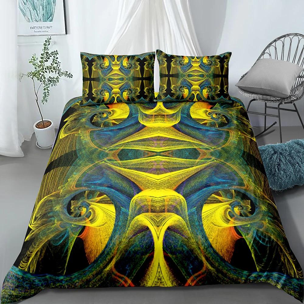 Copripiumino Astratto Matrimoniale/Queen Size Moderno Gotico Semplici Tratti Viso Set Biancheria da Letto Arte Astratta 2/3 Pezzi Copripiumino in Poliestere
