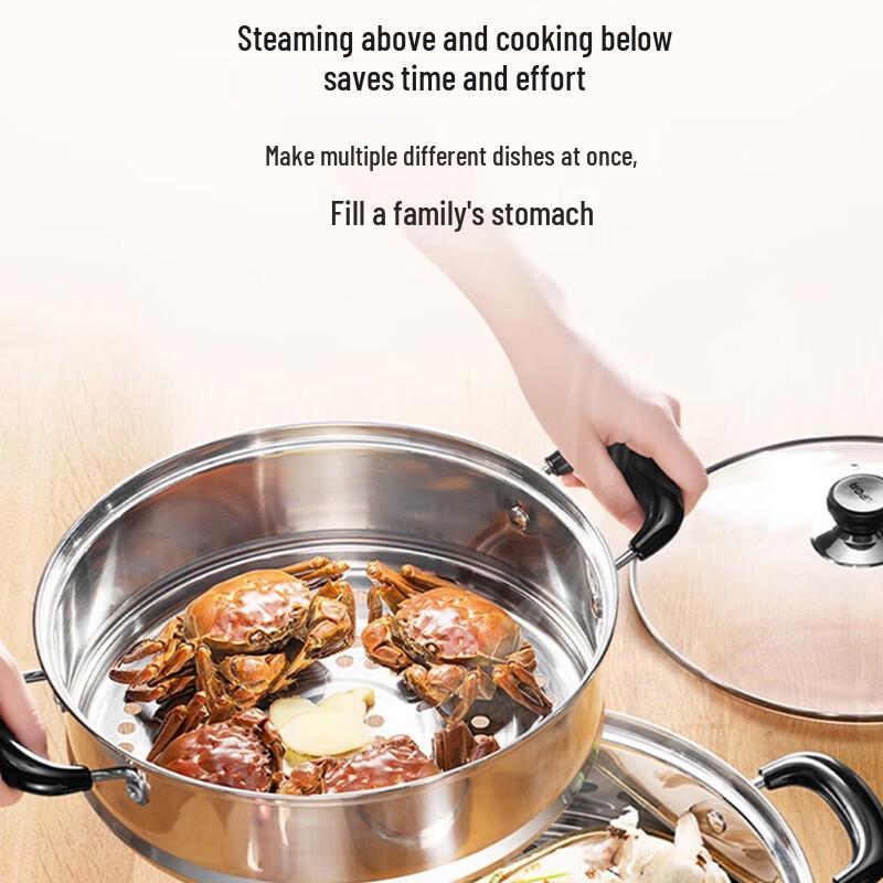 SUPOR 304 Stainless Steel 2-Layer Steamer Pot