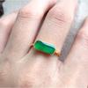 New Original Designer Craft Natural Chalcedony Opening Adjustable Ring Retro Light Luxury Exquisite Charm Women'S  Jewelry