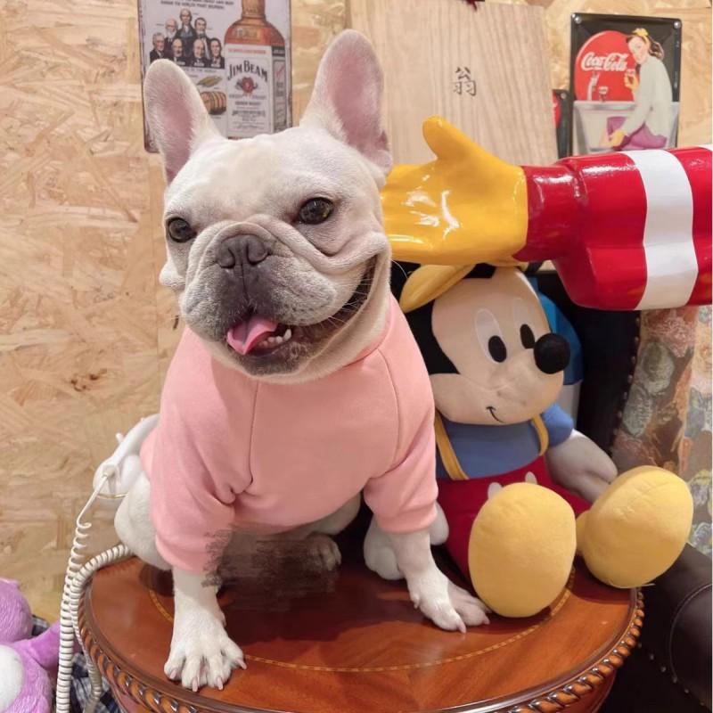 Pet Hoodie French Bulldog Pug Schnauzer Teddy Corgi Winter Warm Fleece Pink Bear Design Small Dog Clothes