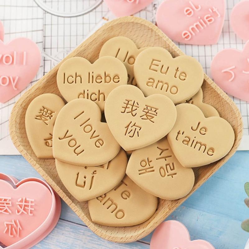 Pack Of 10 Language I Love You Cookie Molds Diverse Language Love You Cookie Cutters Treat Mould For Handmade Sweet