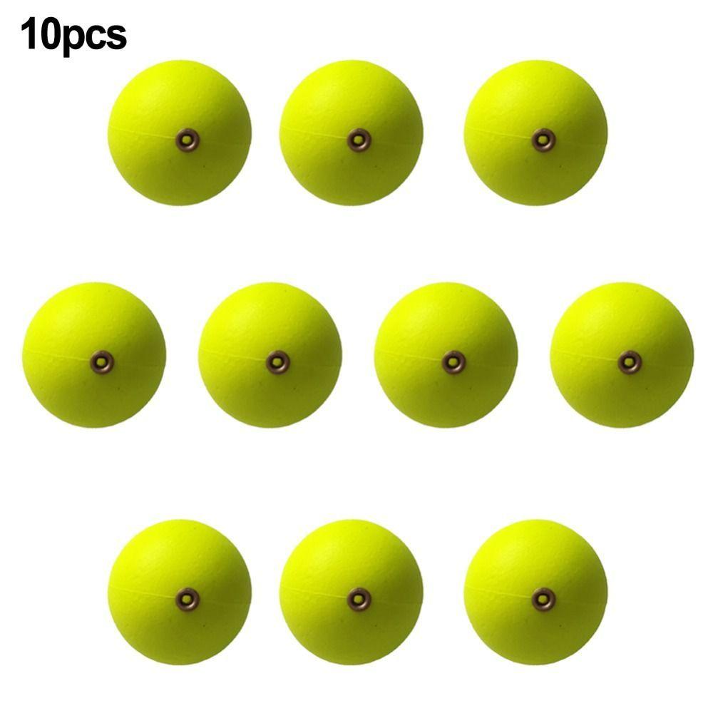 10PCS Portable with Copper Ring Foam Floating Ball Buoyancy 20mm-30mm Buoyancy Balls Hard Yellow /Red Freshwater