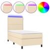 Maison Exclusive - Sommier à lattes de lit et matelas et LED Crème 90x190 cm Tissu
