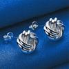925 Sterling Silver Luxury Exquisite Twisted Stud Earrings for Women Fashion Gifts Jewelry Wedding Party Accessories