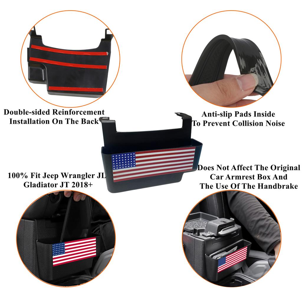 Auto Front Center Console Armrest Storage Box Organizer for Jeep Wrangler JL Gladiator JT 2018 2022