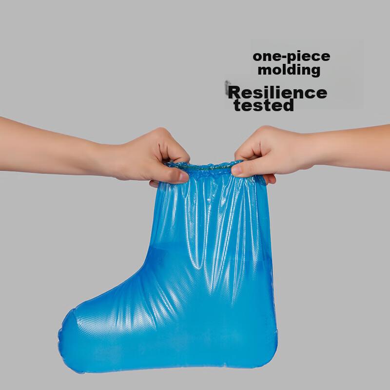BWNK Disposable Rain Shoe Covers, 20-Pack, Thick Waterproof Non-Slip Mid-Calf Plastic Overshoes for Men And Wome