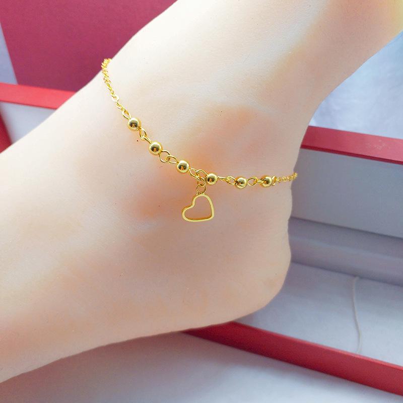 Vietnamese Gold-Plated Bead Anklet - Women's Korean Fashion Jewelry