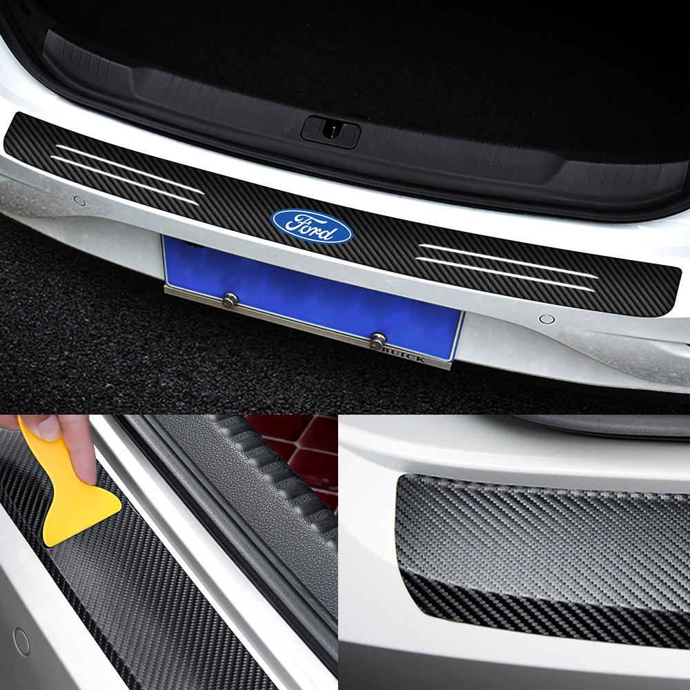 Adesivi Protettori Paraurti Posteriore Coda Baule in Fibra di Carbonio per Auto Accessorio Per Ford Fiesta Focus 2 Mondeo Mustang Ranger Kuga S-MAX Transit