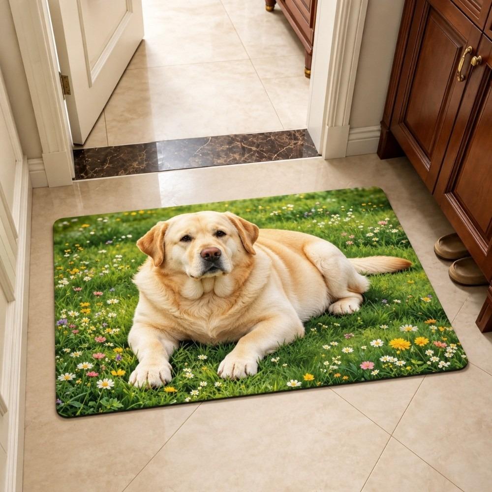 40*60cm Bathroom Carpet Corgi / Teddy Dog Floor Mat New Bedroom Door Small Rug Table Bedside