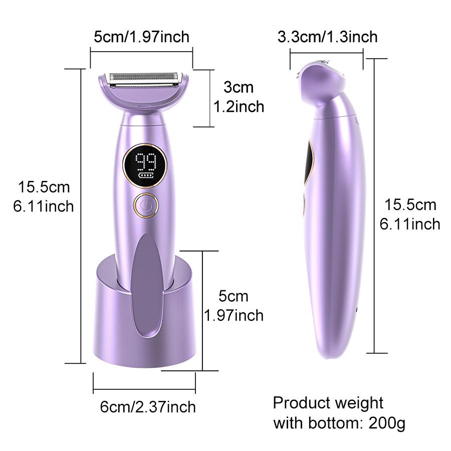 Electric Shaver for Women Electric Razor Bikini Legs Underarm Public Hairs Removal Rechargeable Body Hair Trimmer Wet Dry Use