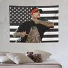 1PC Singer Chris Music Brown Printed American Flag Decorative Tapestry, Patriotic Star And Bar Flag Design, Suitable For Horizon