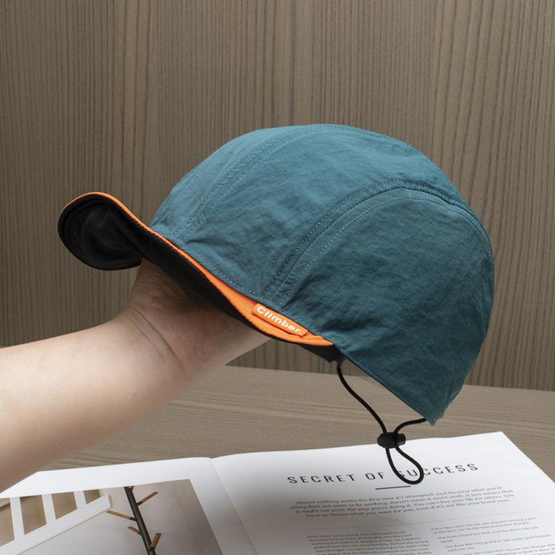 Trendige Marke doppelseitig tragbar faltbar Kordelzug Laufkappe Outdoor leichte und schnell trocknende Kappe Herren Baseballkappe Kinder Sommer