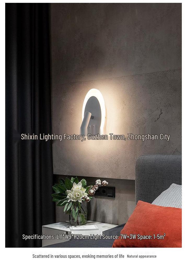 LED Wall Lamp: Rotatable Bedside Light for Hotel, Bedroom, Staircase, Study, Guest Room, Hallway