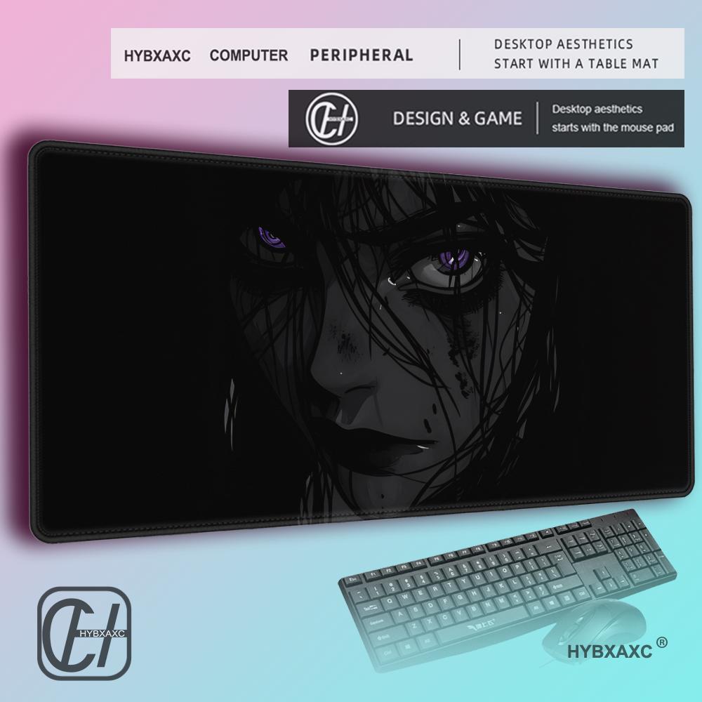 HYBXAXC Minimalist Black Anime XXL Mouse Pad NonSlip Waterproof Gaming Desk Mat Custom Keyboard Pad for Boys
