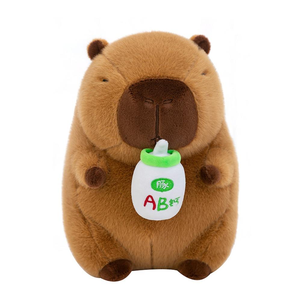 Drink Capybara Plush Doll Stuffed Capybara Fluffty Doll Capybara Plush Toy  Children Gift