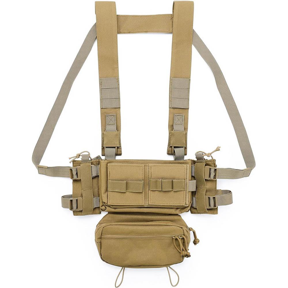 Outdoor Tactical Vest With MultiFunctional MOLLE Multi-Pocket Quick Release Chest Rig For Hiking Camping Training