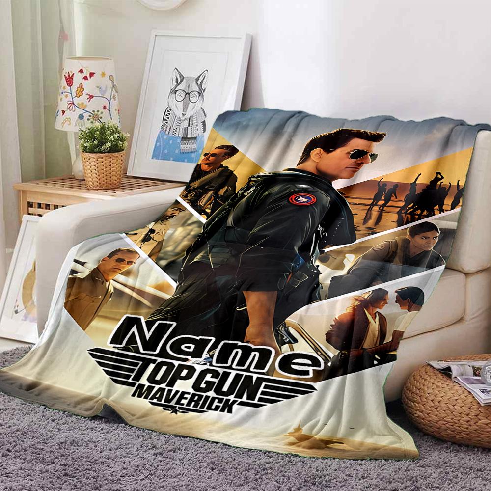 Customiz Name Personality Top Gun Maverick Blanket Soft &Warm Sofa Office Bed Travel Lunch Break Blanket, Gift Suitable All Seasons