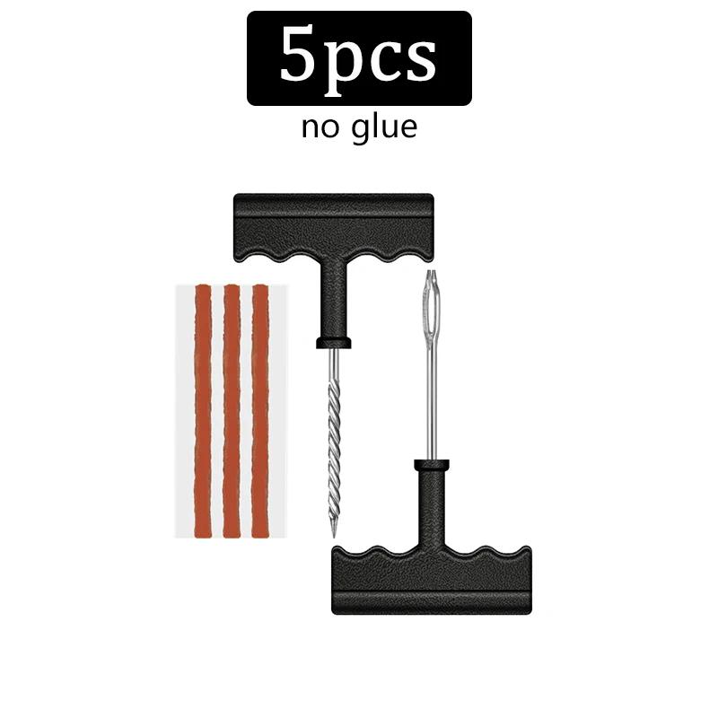 

Car Tire Repair Kit for Tubeless Tires: Rubber Strips, Glue & Plug Tools - Auto/Motorcycle Puncture Maintenance 2030