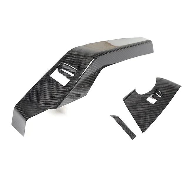 For Chevrolet Corvette C7 2014-2019 Real Carbon Fiber Car Door Window Lift Switch Frame Cover Trim Sticker Car Accessories