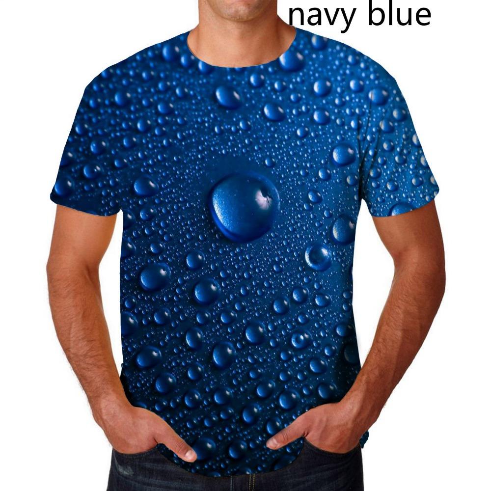 Fashion Raindrop 3D Printing T Shirt Water Drop Unisex Funny Short Sleeve Tee