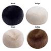 Round Top Fox Fur Hat Smooth Plush Warm Bucket Hat Flat Top Faux Fur Hat  Winter Season