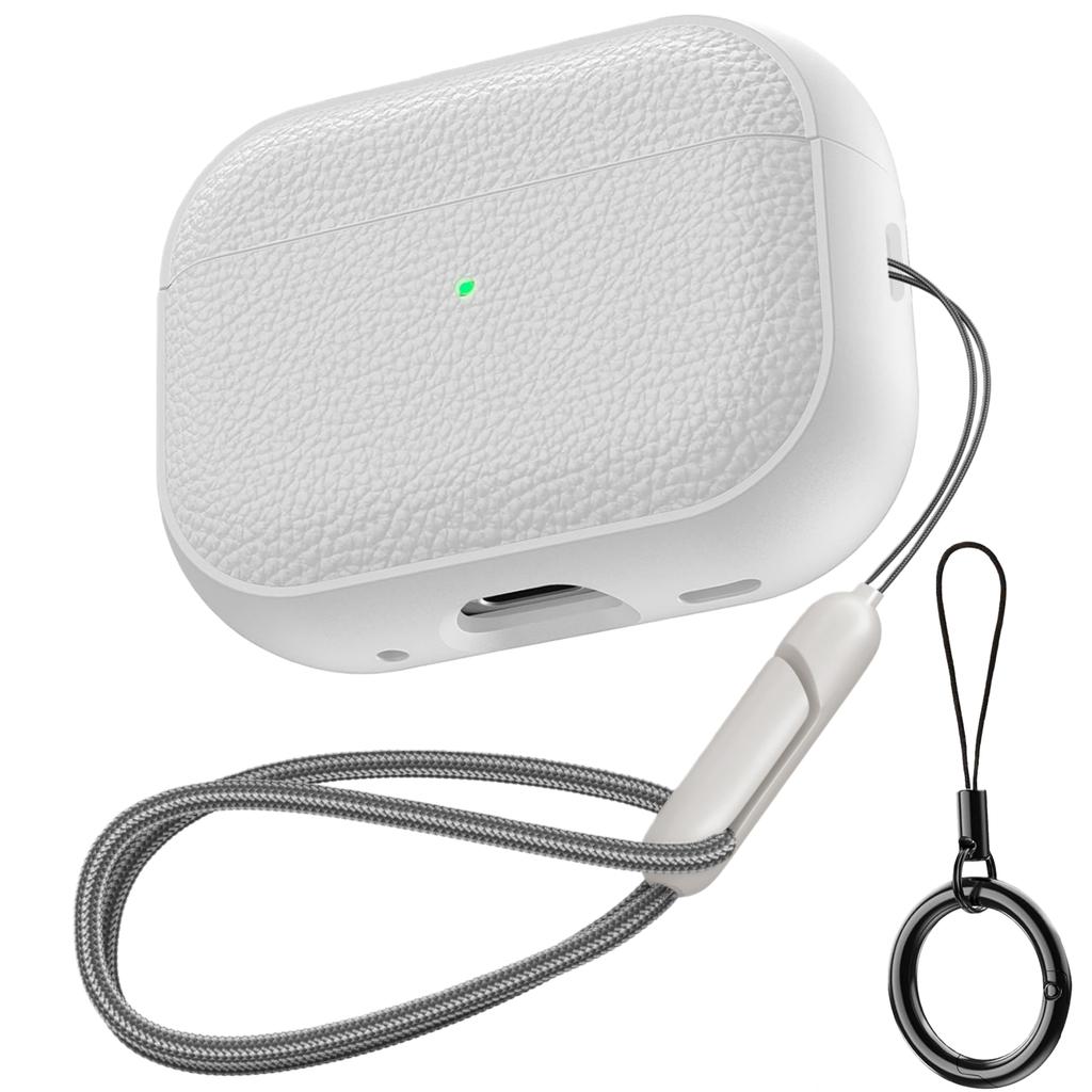 Für AirPods Pro 3/Pro2/Pro Kopfhörerhülle Leder-Textur TPU Schutzhülle mit Lanyard für AirPods 4. Generation