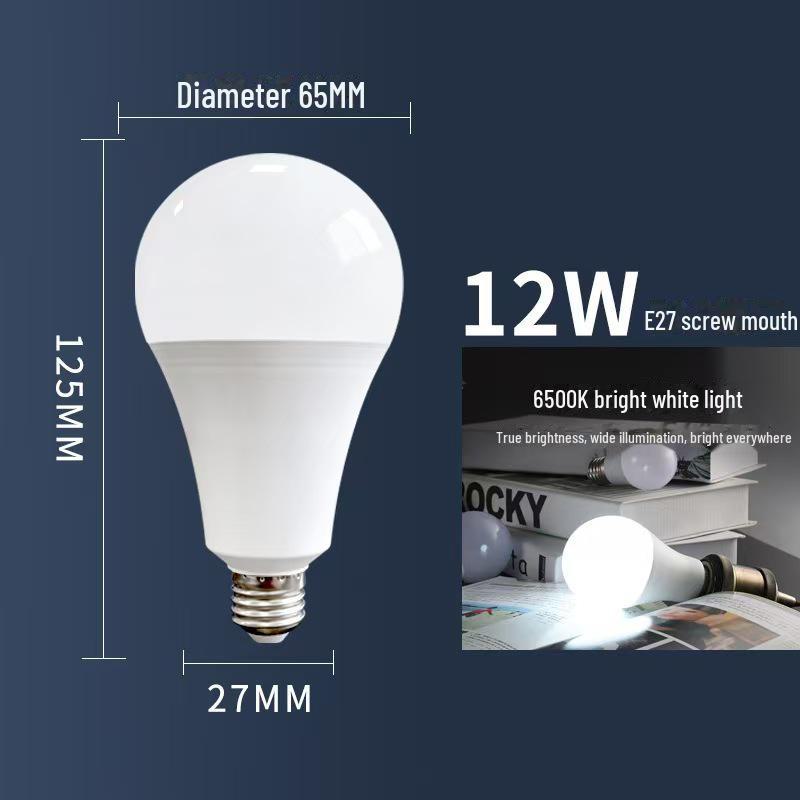 White LED Constant Current Bulb E27/B22, High Brightness, Energy-Saving Plastic-Coated Aluminum Lamp