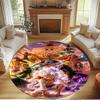 One Piece Print Round Rug, Washable Floor Carpet, For Entryway Dorm Laundry Room Office Study, Home Decor Birthday Christmas Gift